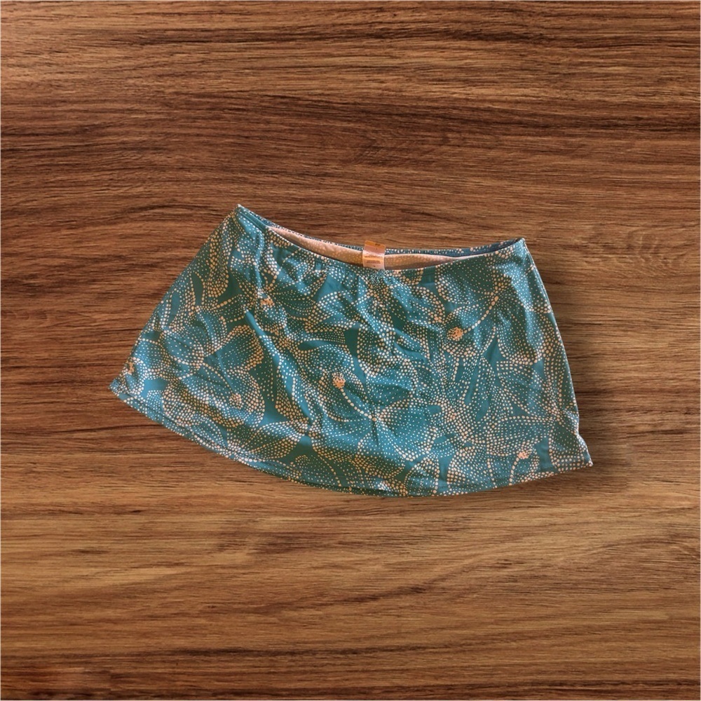 islander skort swimsuit size 12 button skirt blue stamped